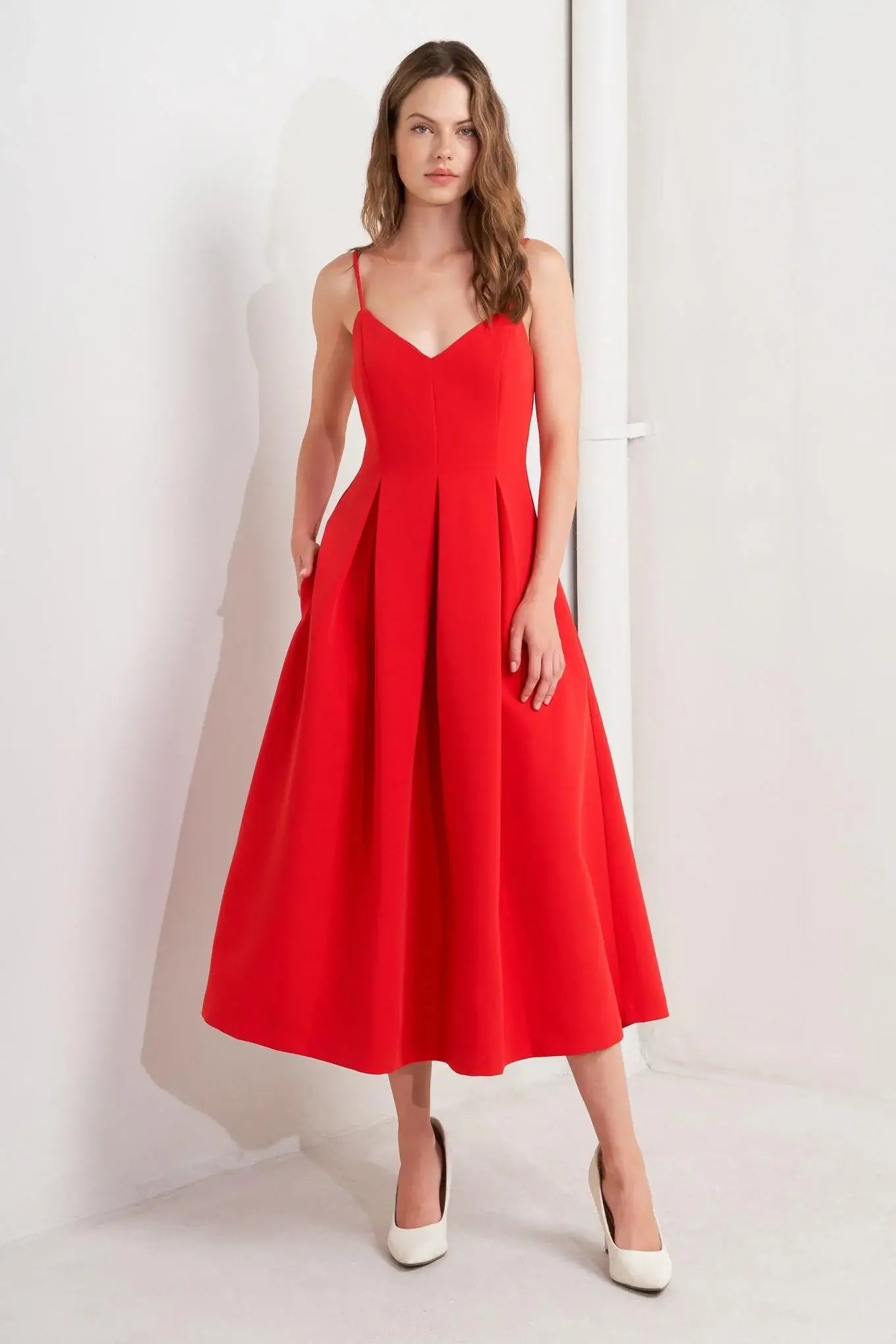 RUBY AFFAIR WOVEN MIDI DRESS - Flying Tomato - Flyclothing LLC