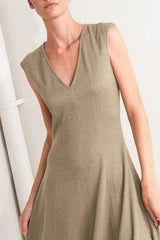 SOPHISTICATED SIMPLICITY WOVEN KNIT MIDI DRESS - Flying Tomato - Flyclothing LLC