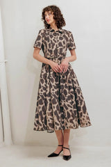 TAME GIRAFFE WOVEN MIDI DRESS - Flying Tomato - Flyclothing LLC