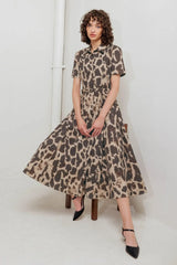 TAME GIRAFFE WOVEN MIDI DRESS - Flying Tomato - Flyclothing LLC