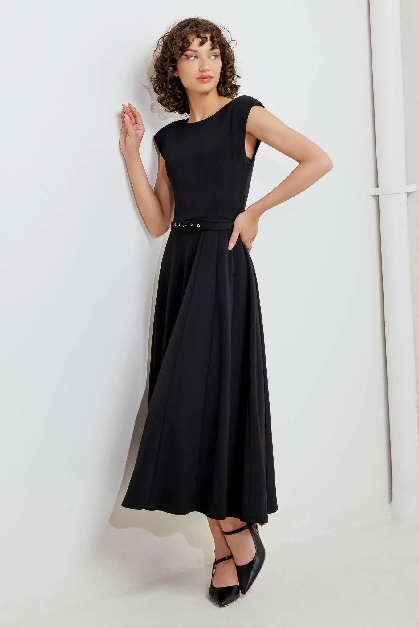 MODERN MONA WOVEN MIDI DRESS - Flying Tomato - Flyclothing LLC