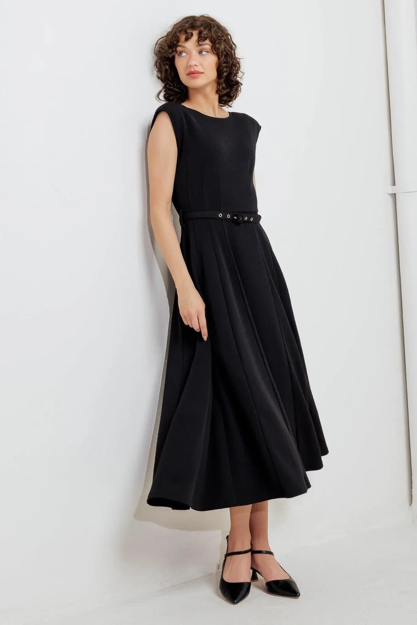 MODERN MONA WOVEN MIDI DRESS - Flying Tomato - Flyclothing LLC