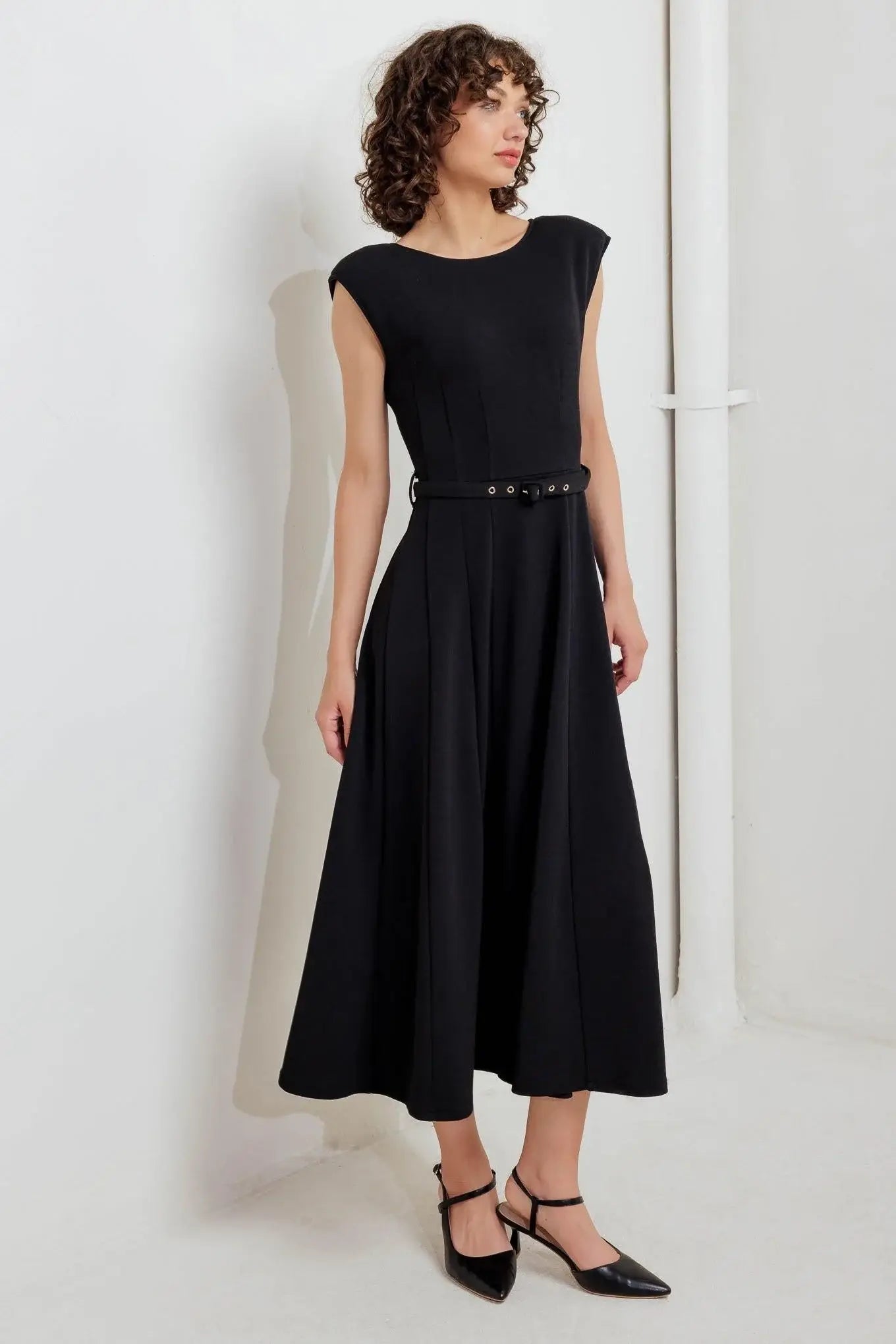 MODERN MONA WOVEN MIDI DRESS - Flying Tomato - Flyclothing LLC