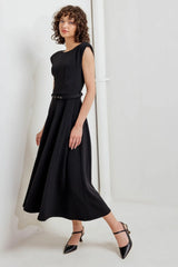 MODERN MONA WOVEN MIDI DRESS - Flying Tomato - Flyclothing LLC