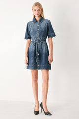 POWER IN DENIM MINI DRESS - Flying Tomato - Flyclothing LLC