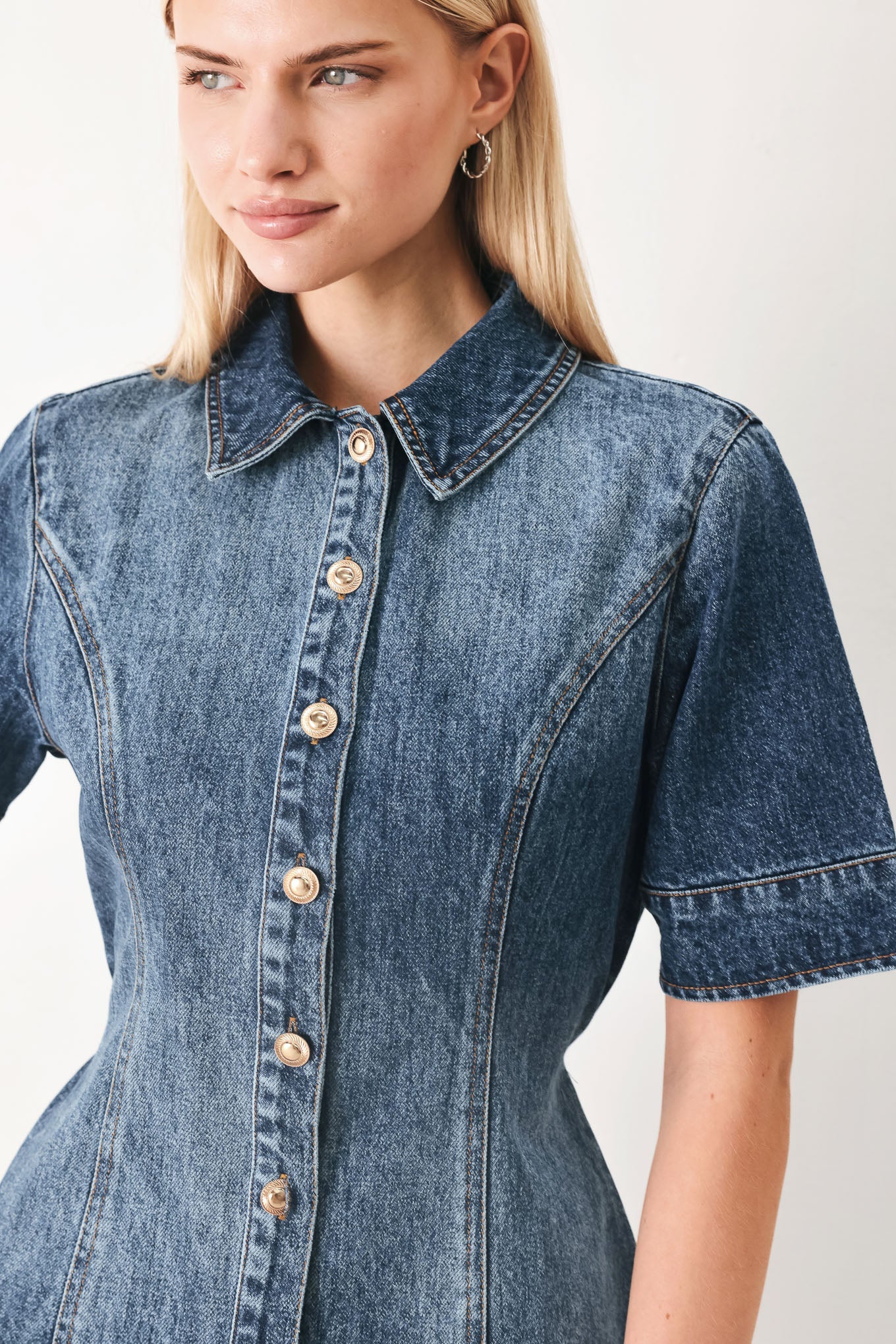 POWER IN DENIM MINI DRESS - Flying Tomato - Flyclothing LLC