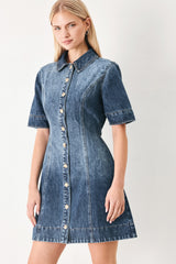 POWER IN DENIM MINI DRESS - Flying Tomato - Flyclothing LLC