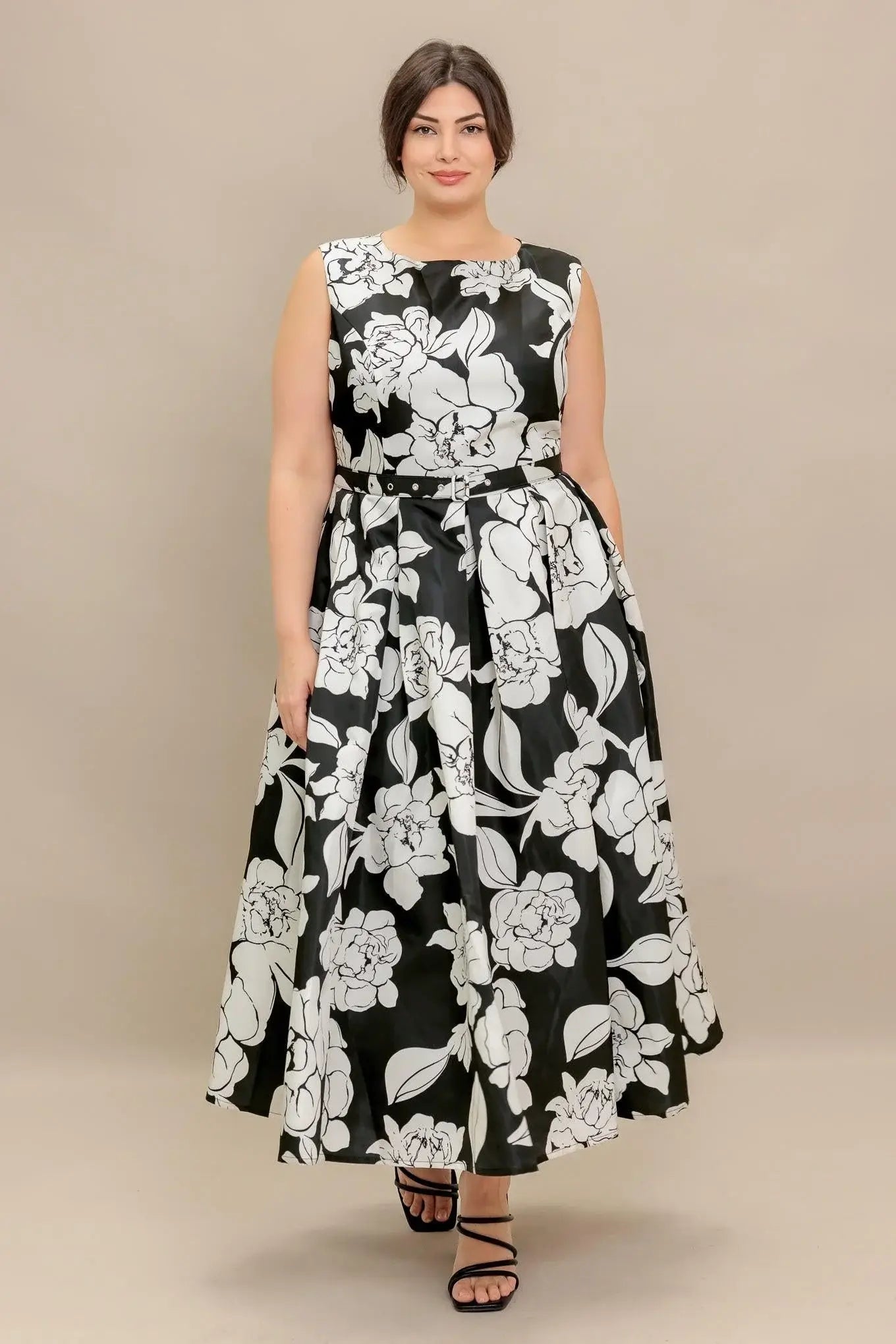SILENT HEART BLACK WOVEN MIDI DRESS - Flying Tomato - Flyclothing LLC