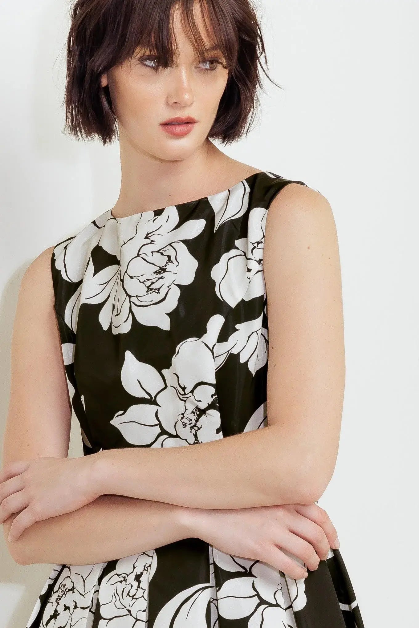 SILENT HEART BLACK WOVEN MIDI DRESS - Flying Tomato - Flyclothing LLC