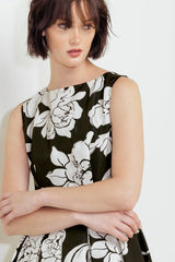 SILENT HEART BLACK WOVEN MIDI DRESS - Flying Tomato - Flyclothing LLC