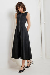 URBAN FRAME WOVEN MIDI DRESS - Flying Tomato - Flyclothing LLC