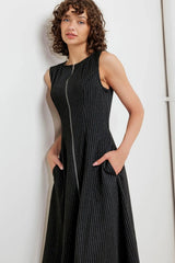 URBAN FRAME WOVEN MIDI DRESS - Flying Tomato - Flyclothing LLC