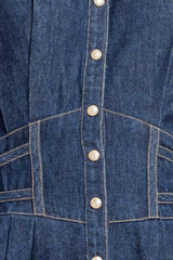 VINTAGE BLUES DENIM MIDI DRESS - Flying Tomato - Flyclothing LLC