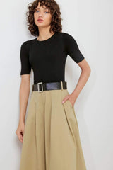 SCULPTED GRACE SWEATER WOVEN TOP AND SKIRT DRESS - Flying Tomato - Flyclothing LLC