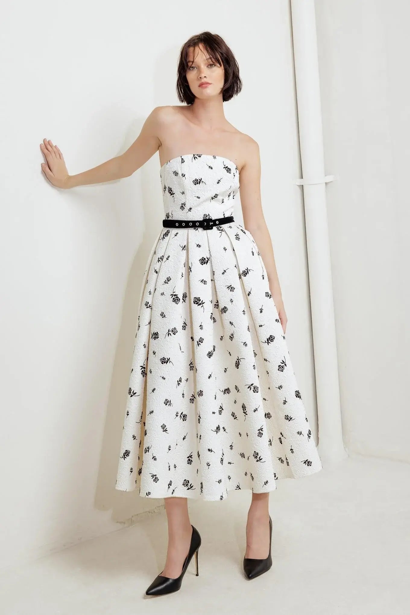 LOVELY CULTIVATED WOVEN MIDI DRESS - Flying Tomato - Flyclothing LLC