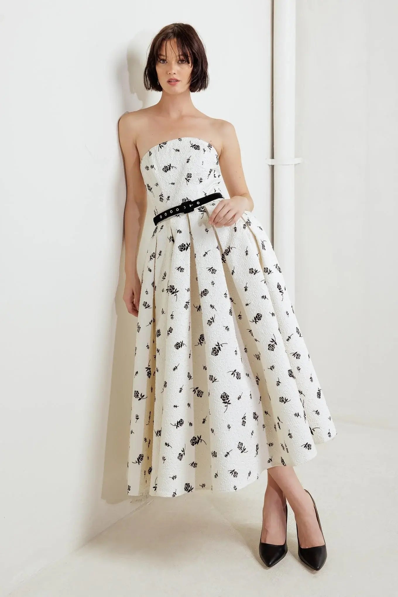 LOVELY CULTIVATED WOVEN MIDI DRESS - Flying Tomato - Flyclothing LLC