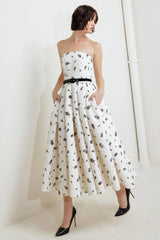 LOVELY CULTIVATED WOVEN MIDI DRESS - Flying Tomato - Flyclothing LLC