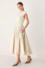 POLISHED OCCASION WOVEN MIDI DRESS