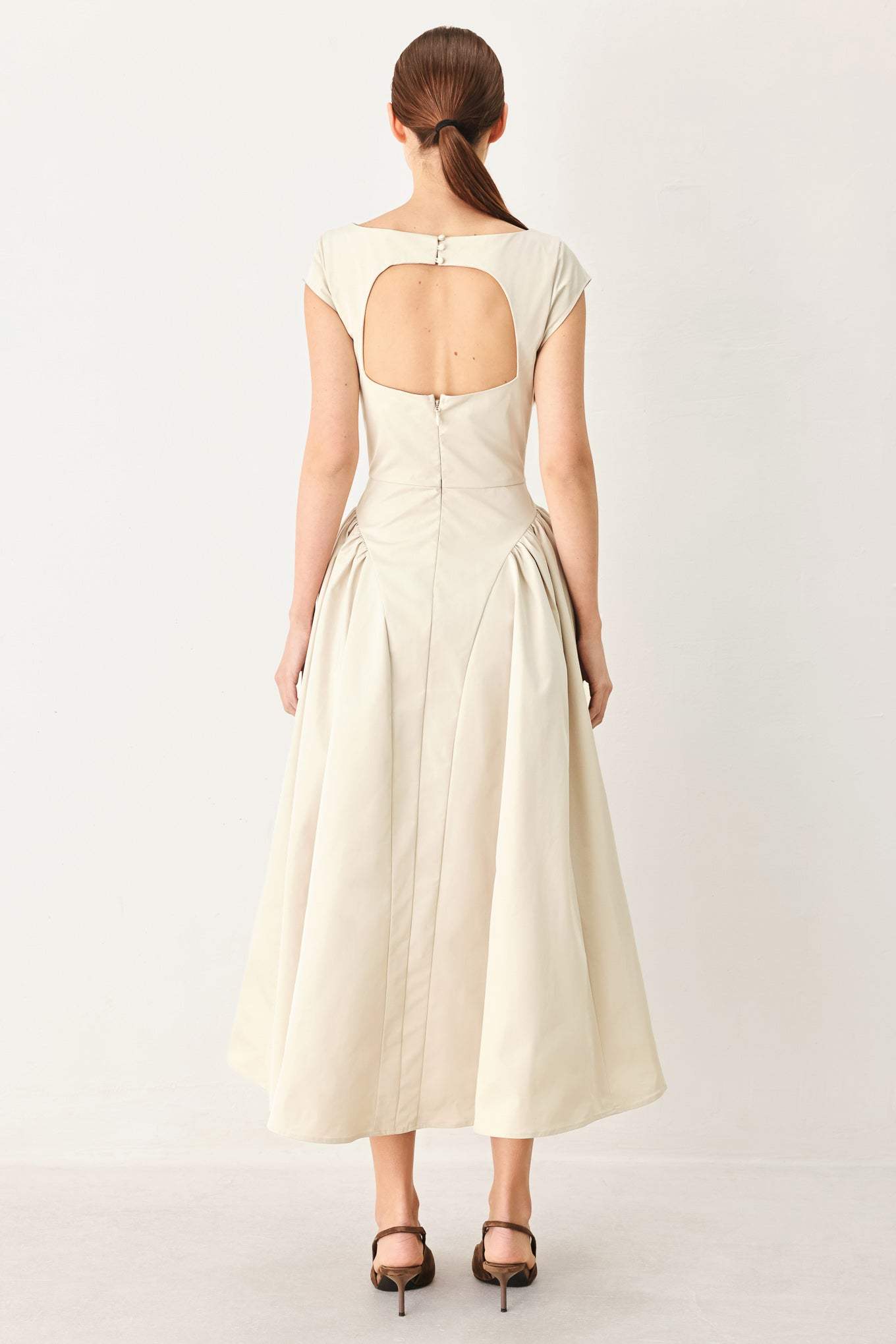 POLISHED OCCASION WOVEN MIDI DRESS