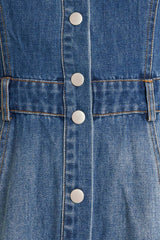 ELEGANT TOUCH DENIM MIDI DRESS - Flying Tomato - Flyclothing LLC