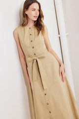 NATURE’S GENTLE SONG BEIGE WOVEN MIDI DRESS - Flying Tomato - Flyclothing LLC