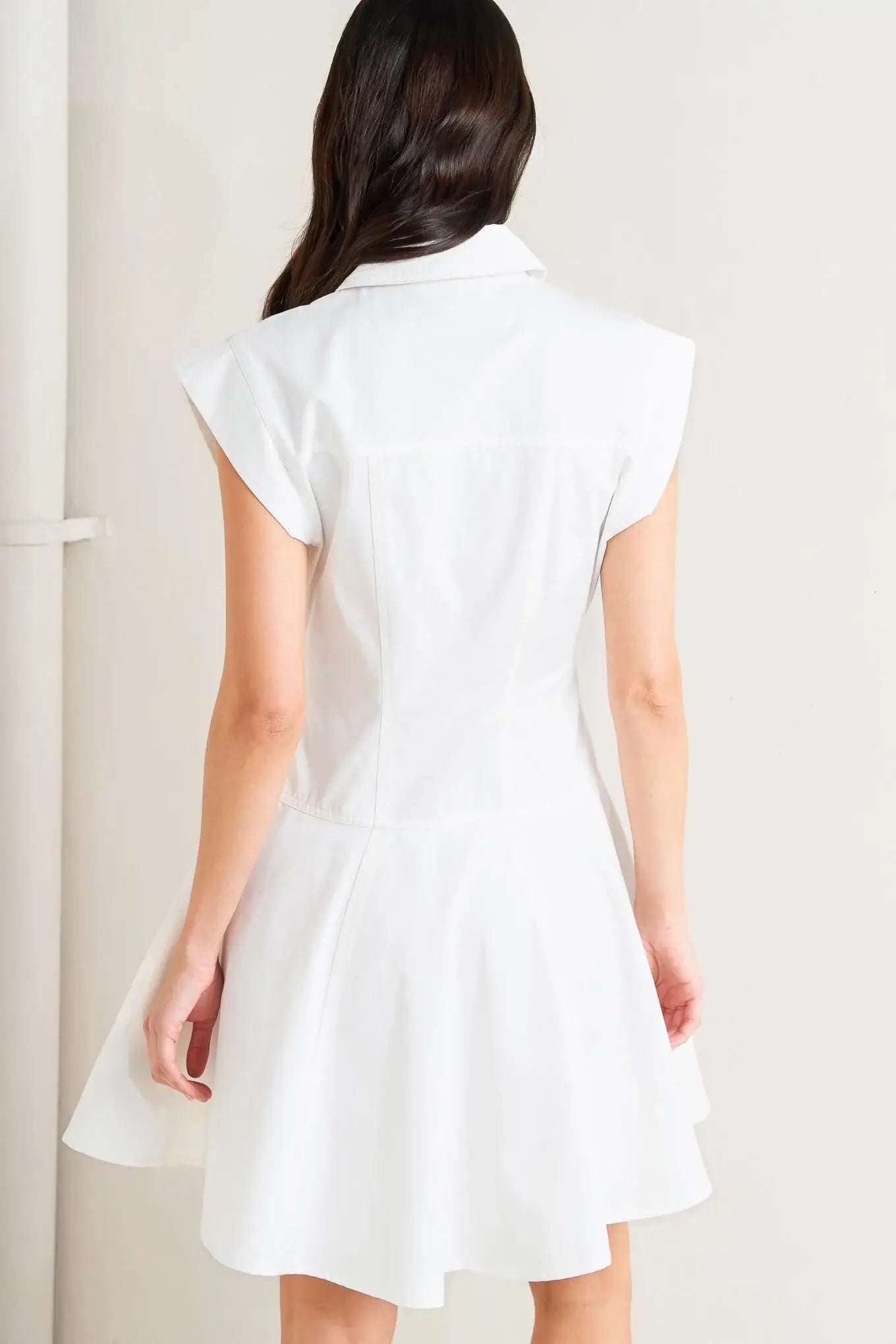 CONFIDENTLY YOURS WHITE WOVEN MINI DRESS - Flying Tomato - Flyclothing LLC