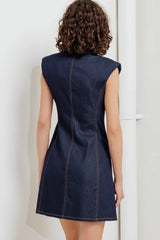 SLEEK CRAFT DENIM MINI DRESS - Flying Tomato - Flyclothing LLC