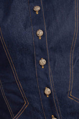 SLEEK CRAFT DENIM MINI DRESS - Flying Tomato - Flyclothing LLC