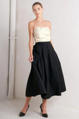 MONO BALLET WOVEN MIDI DRESS - Flying Tomato - Flyclothing LLC