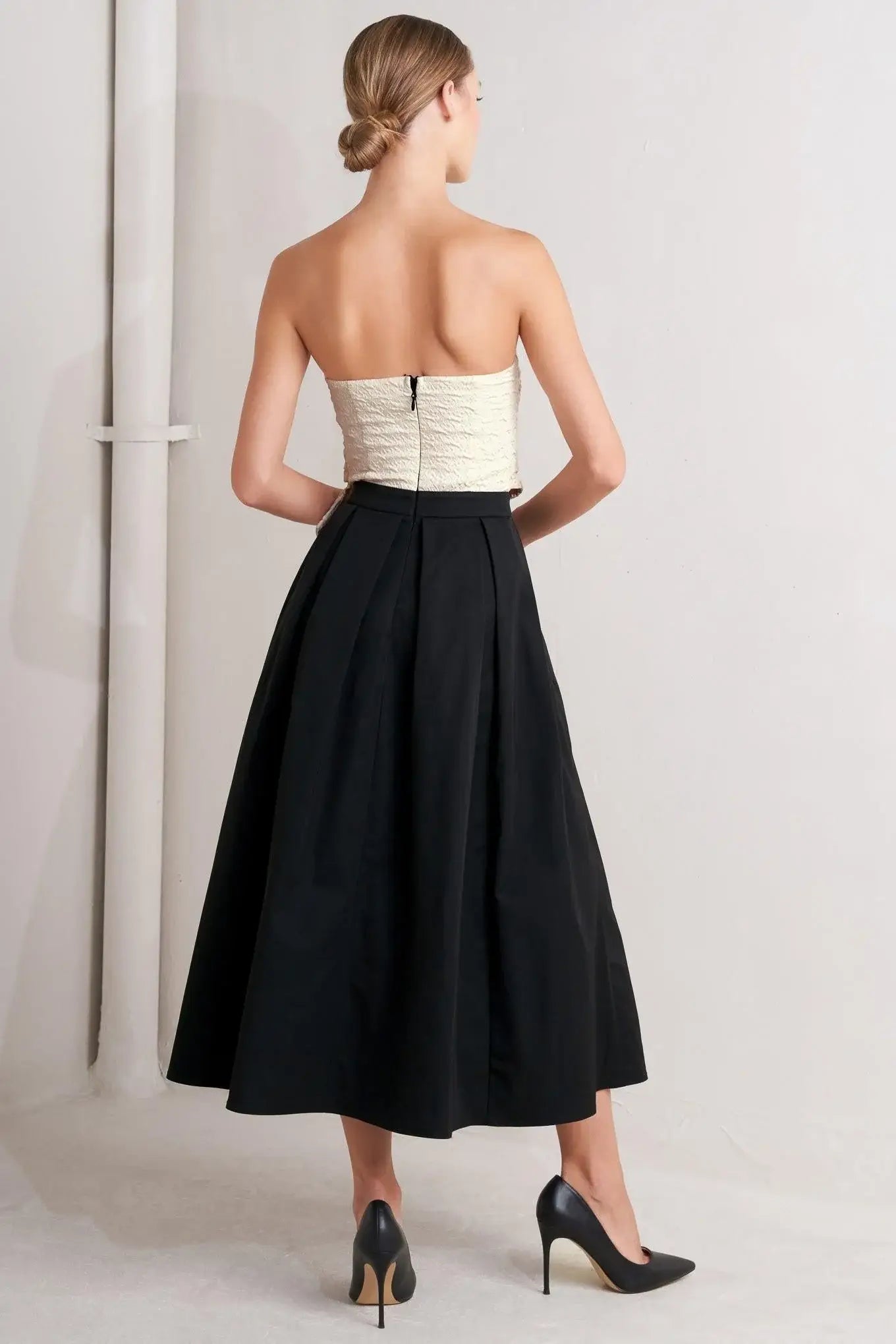 MONO BALLET WOVEN MIDI DRESS - Flying Tomato - Flyclothing LLC