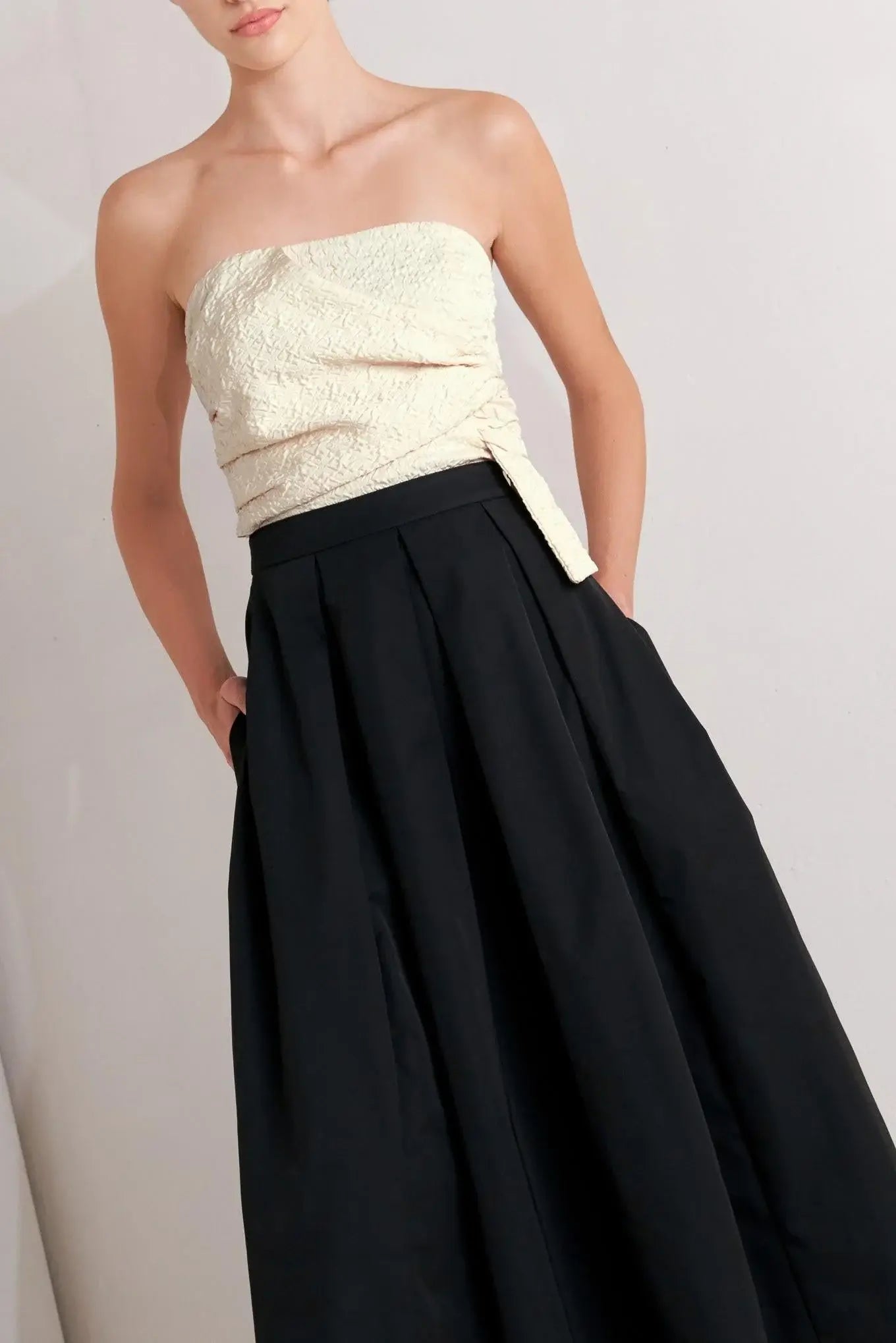 MONO BALLET WOVEN MIDI DRESS - Flying Tomato - Flyclothing LLC