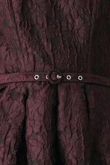 BURGUNDY COUTURE SWAY WOVEN MIDI DRESS - Flying Tomato - Flyclothing LLC