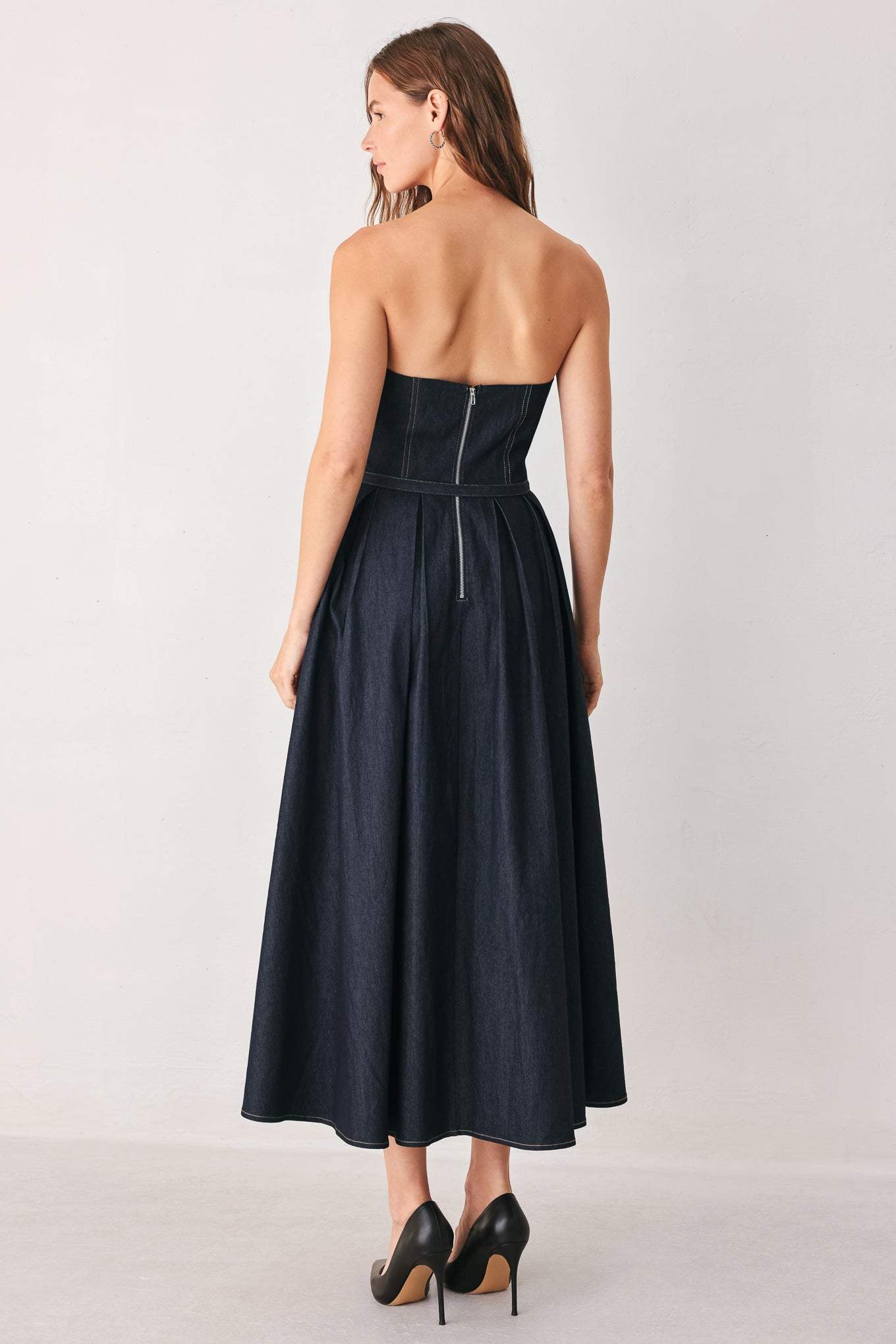 PARTY MUSE DENIM MIDI DRESS