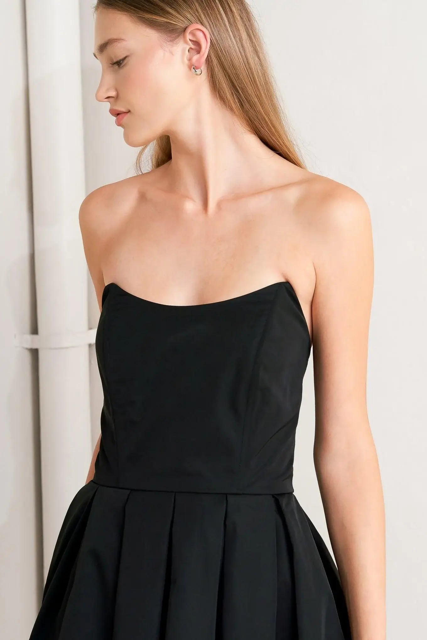GALA NOIR WOVEN MIDI DRESS - Flying Tomato - Flyclothing LLC