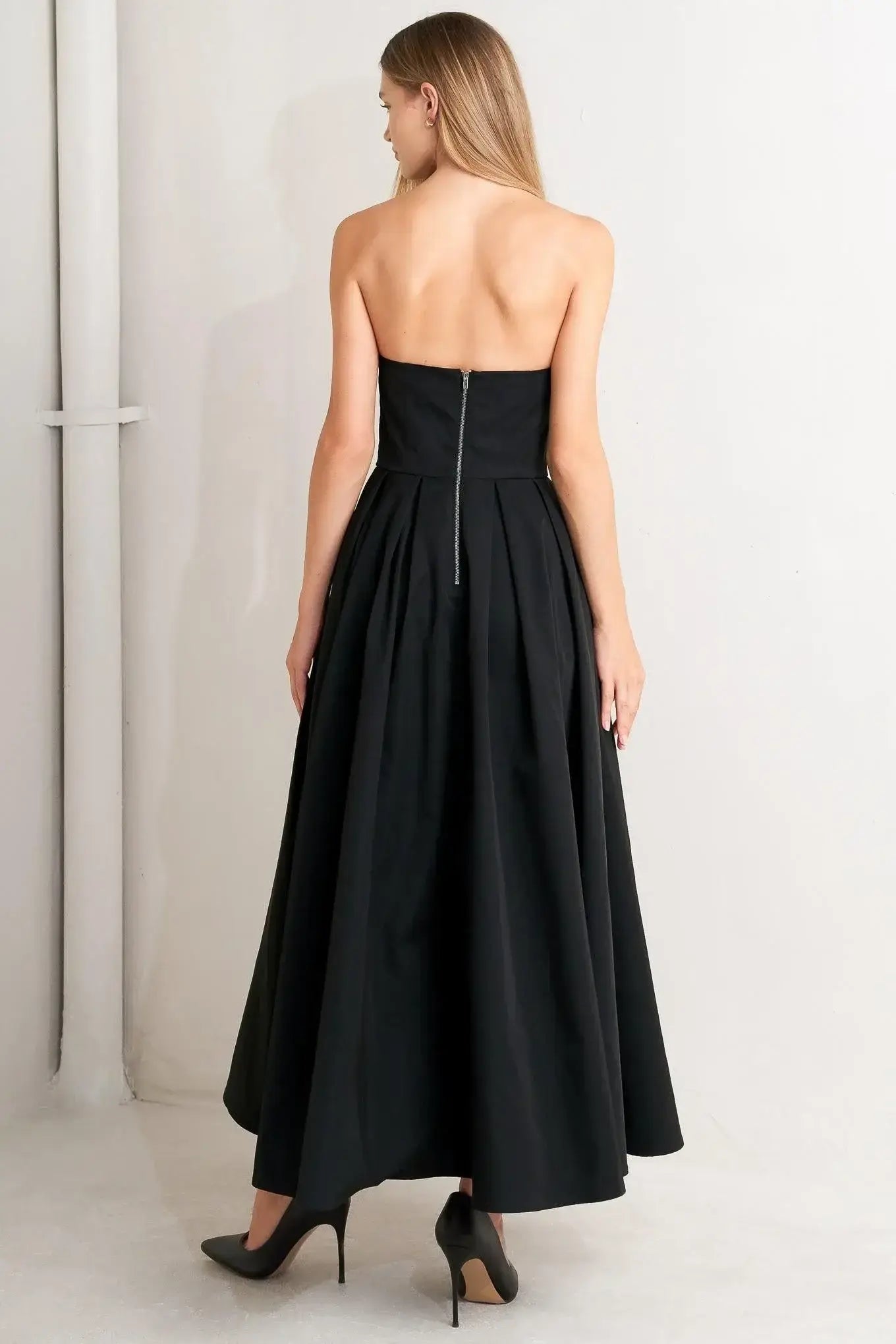 GALA NOIR WOVEN MIDI DRESS - Flying Tomato - Flyclothing LLC