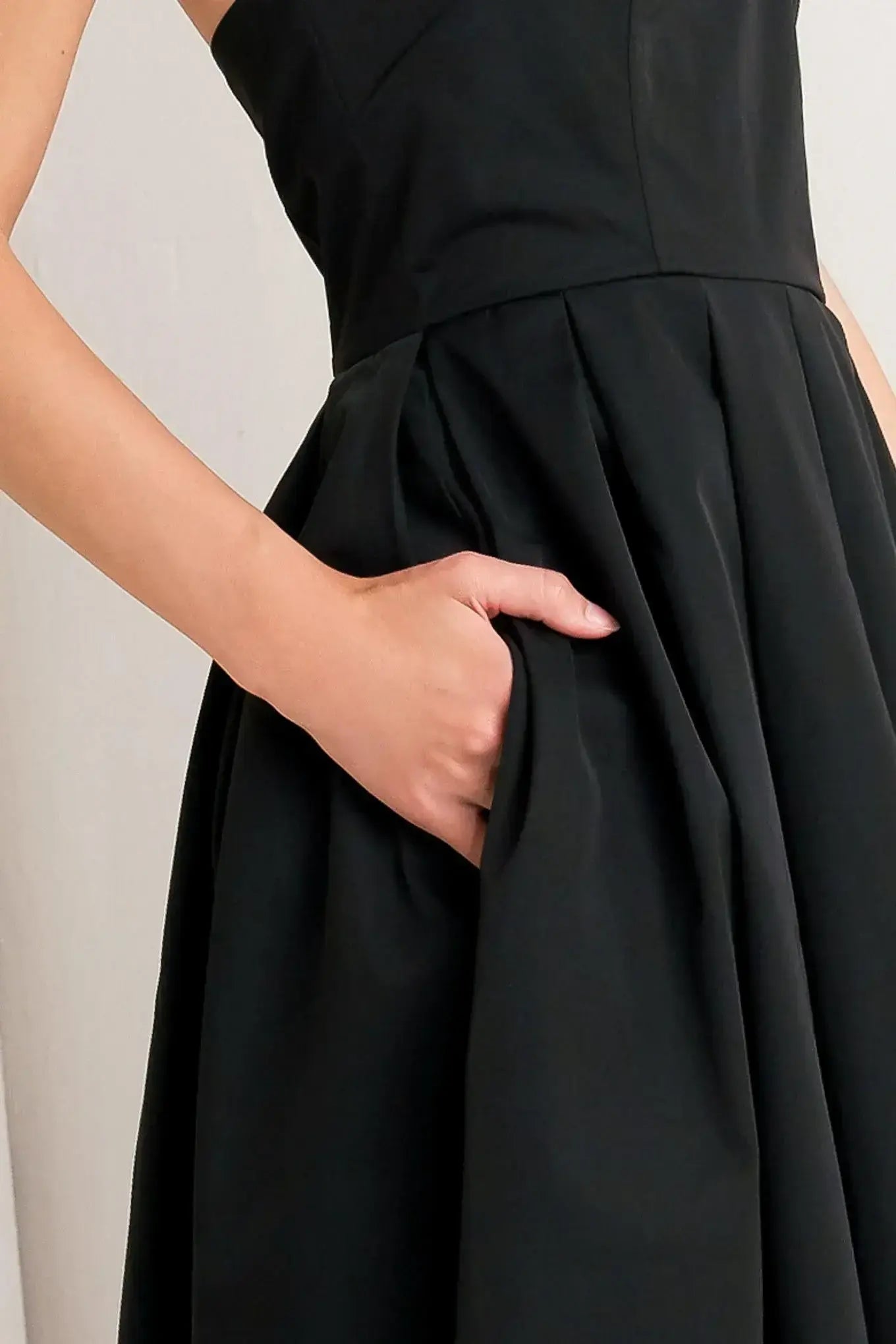 GALA NOIR WOVEN MIDI DRESS - Flying Tomato - Flyclothing LLC