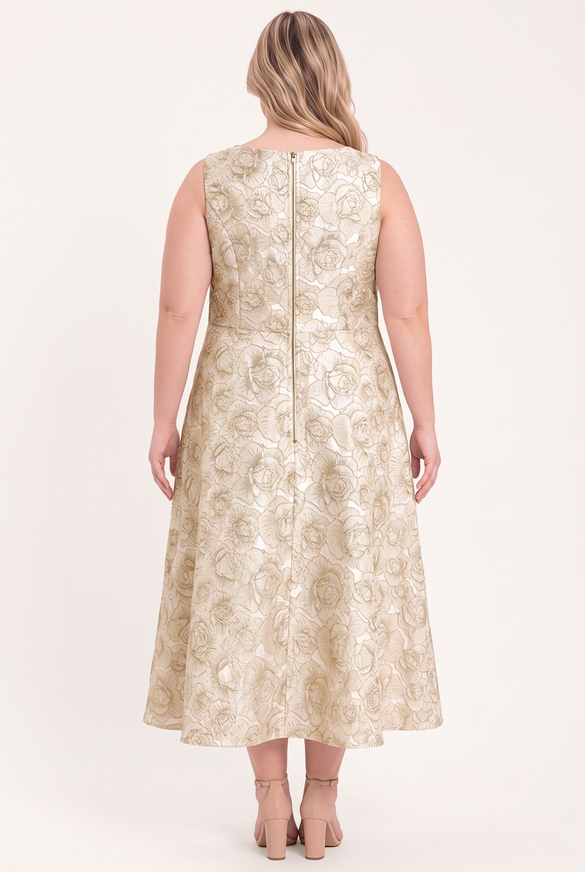 GILDED ROSE WOVEN MIDI DRESS - Flying Tomato - Flyclothing LLC