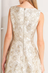GILDED ROSE WOVEN MIDI DRESS - Flying Tomato - Flyclothing LLC