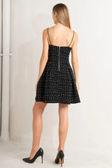 FRENCH CODE WOVEN TWEED MINI DRESS - Flying Tomato - Flyclothing LLC