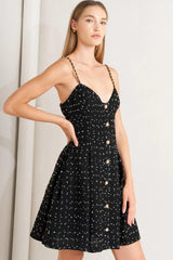 FRENCH CODE WOVEN TWEED MINI DRESS - Flying Tomato - Flyclothing LLC