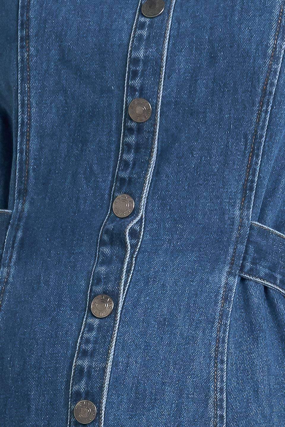 ICON VINTAGE DENIM MIDI DRESS - Flying Tomato - Flyclothing LLC