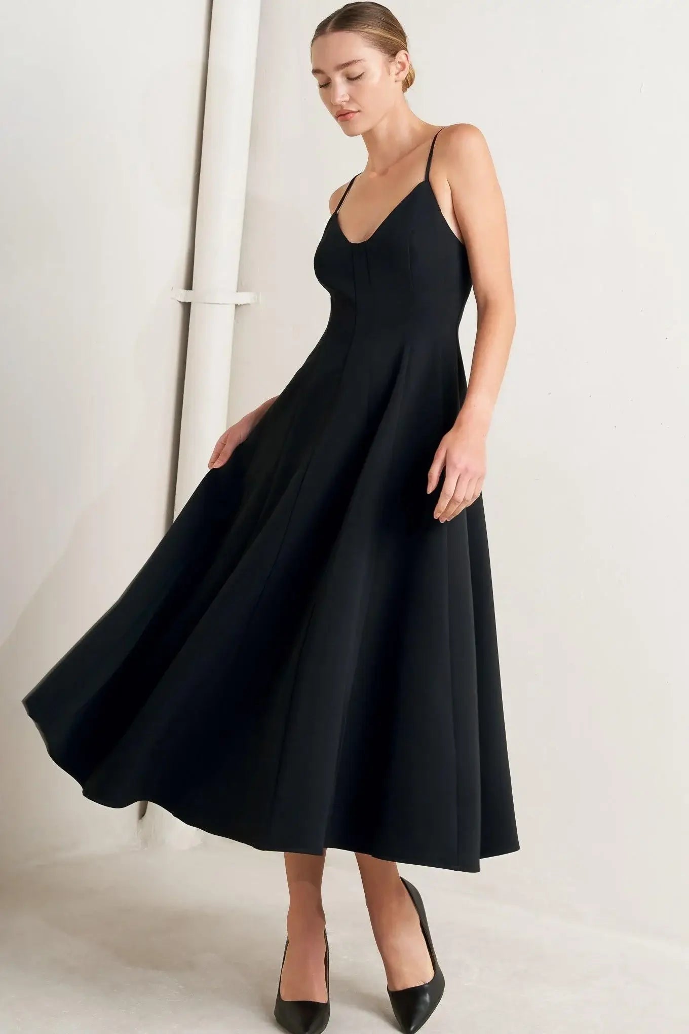 PURE INTENTION WOVEN MIDI DRESS - Flying Tomato - Flyclothing LLC