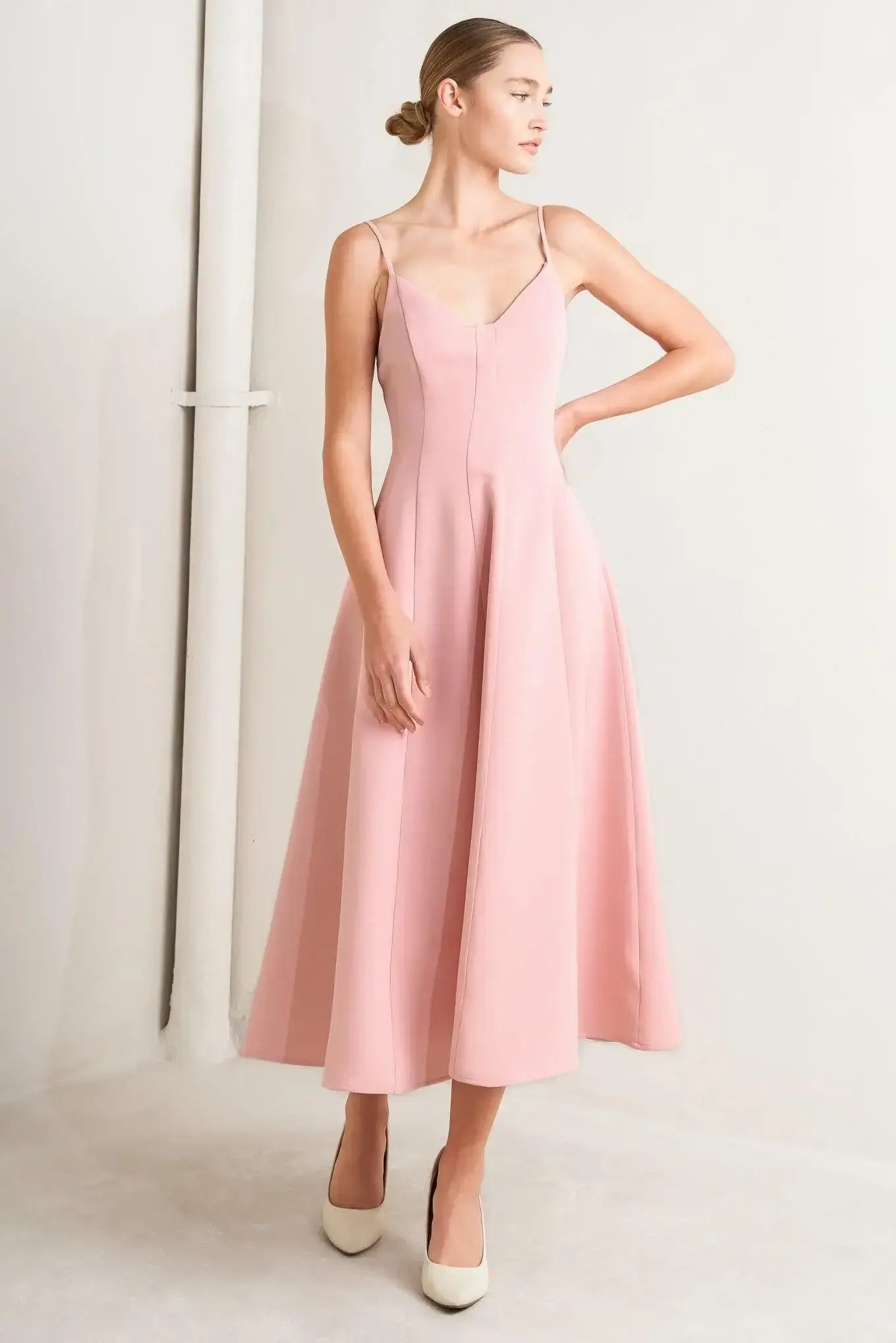 PURE INTENTION WOVEN MIDI DRESS - Flying Tomato - Flyclothing LLC