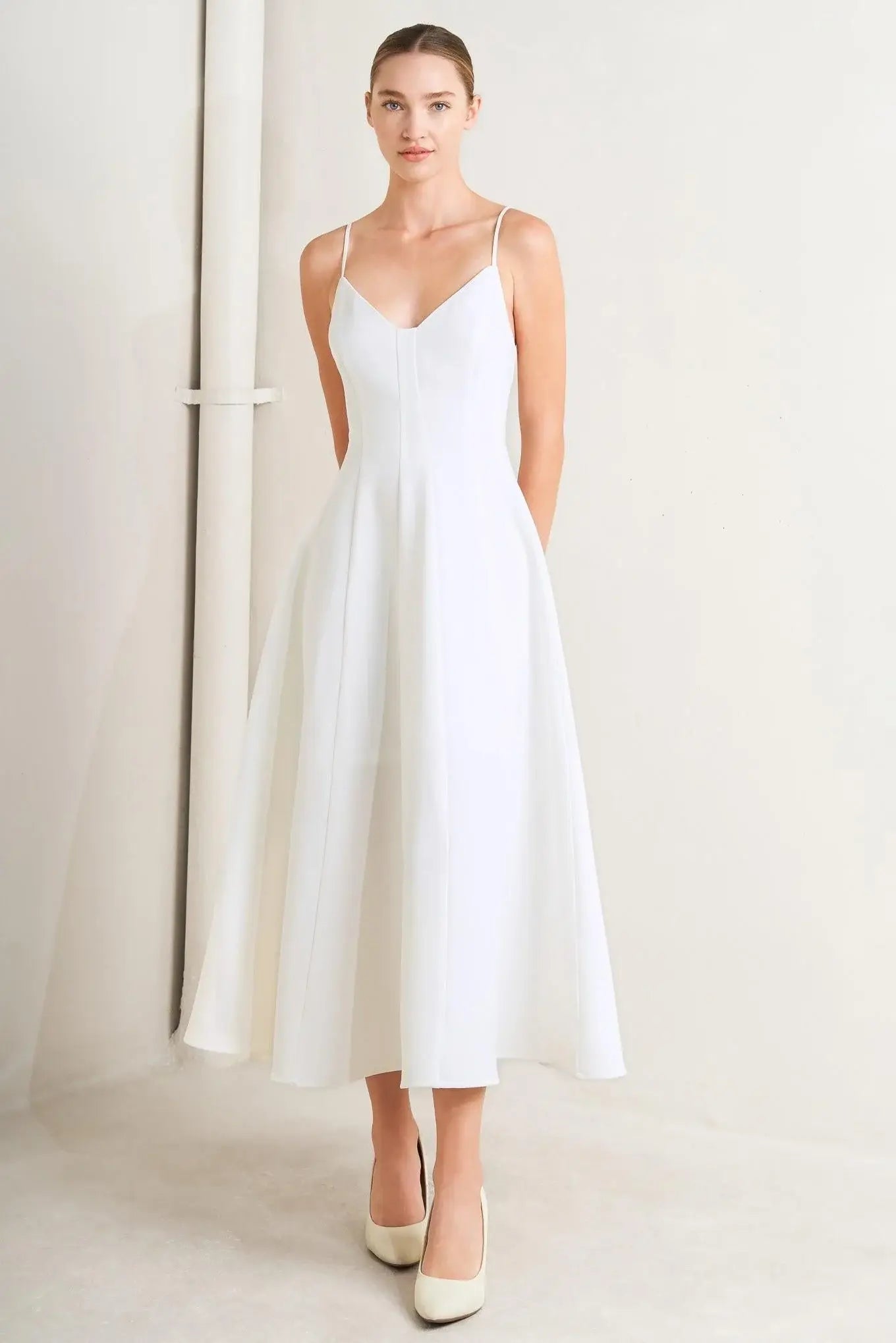 PURE INTENTION WOVEN MIDI DRESS - Flying Tomato - Flyclothing LLC