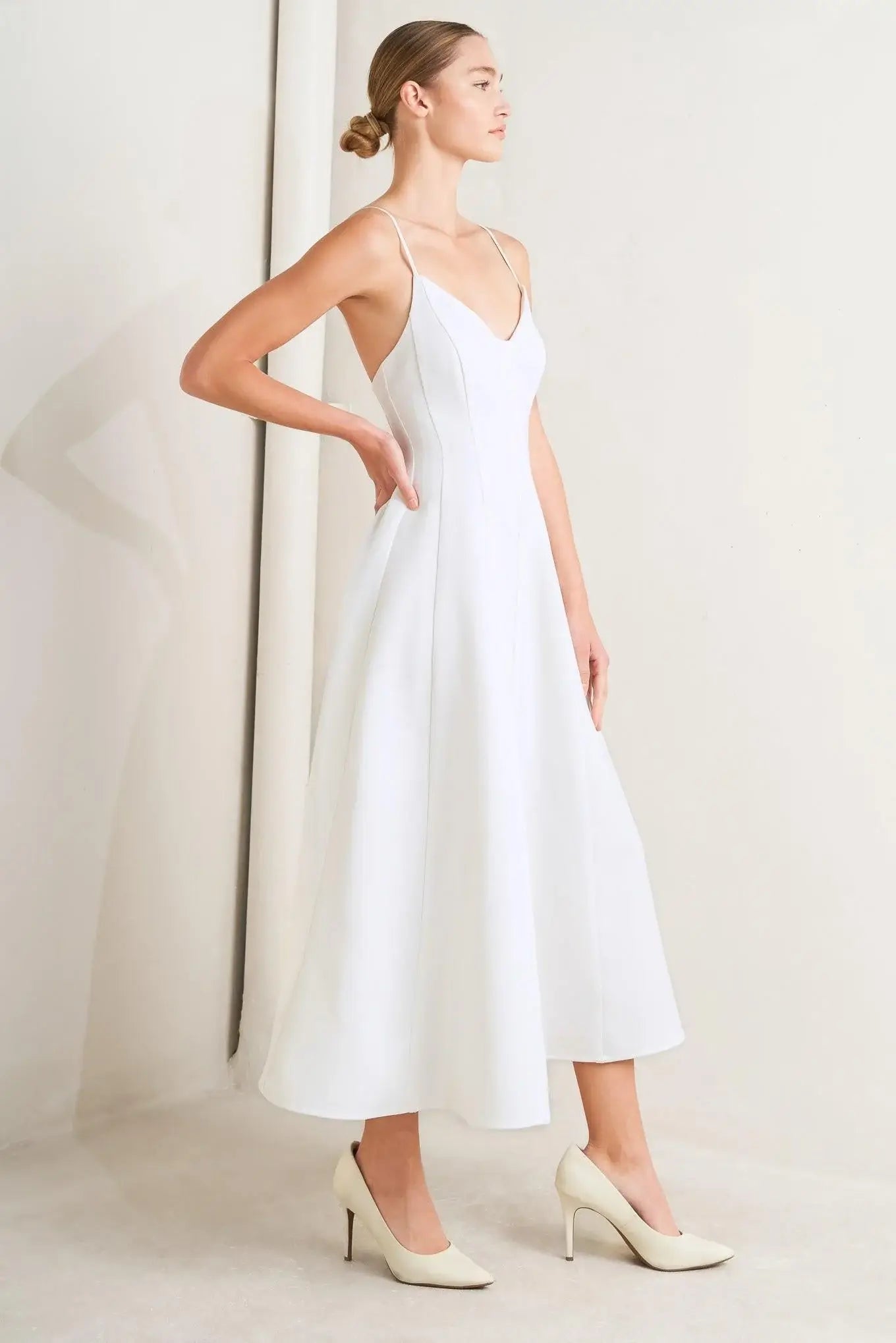 PURE INTENTION WOVEN MIDI DRESS - Flying Tomato - Flyclothing LLC