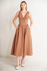 EARTHBOUND CHARM WOVEN MIDI DRESS - Flying Tomato - Flyclothing LLC