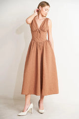 EARTHBOUND CHARM WOVEN MIDI DRESS - Flying Tomato - Flyclothing LLC