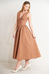 EARTHBOUND CHARM WOVEN MIDI DRESS - Flying Tomato - Flyclothing LLC