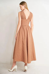EARTHBOUND CHARM WOVEN MIDI DRESS - Flying Tomato - Flyclothing LLC