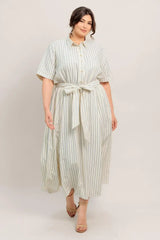SUNDAY STRIPE WOVEN MIDI DRESS - Flying Tomato - Flyclothing LLC